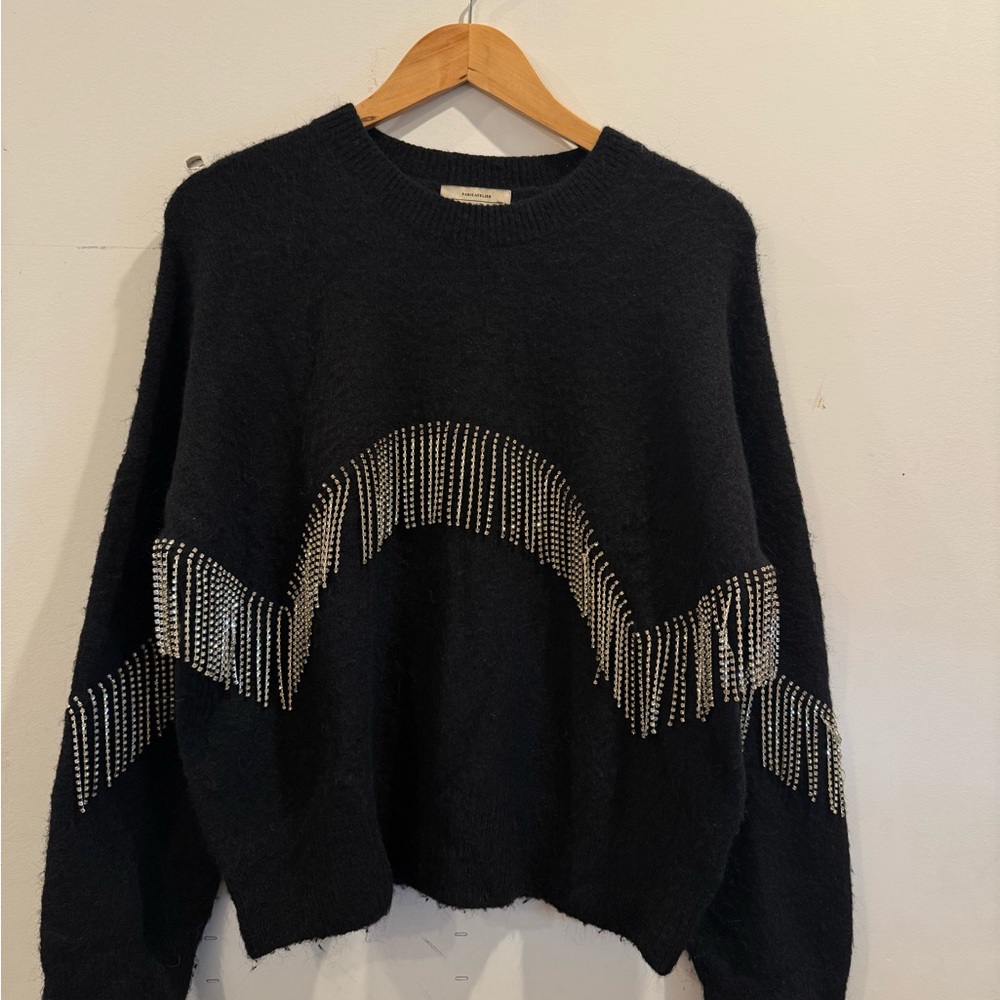 & Other Stories Black Sweater with Silver Details